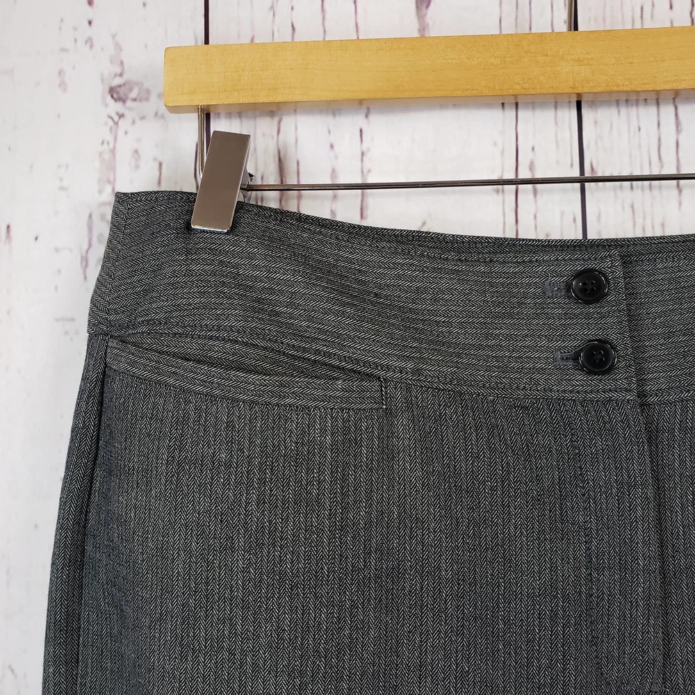 Apt. 9 Dress Pants Womens Size 10 Flat Front Striped Rayon Gray - Picture 3 of 9